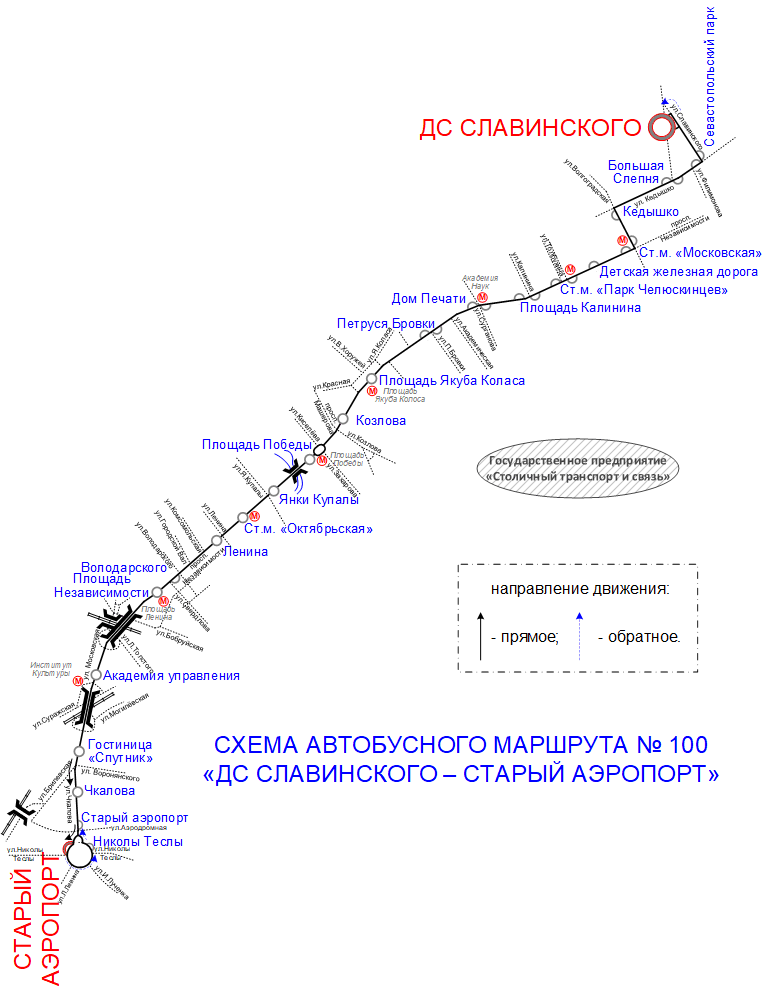 Схема маршрута №100