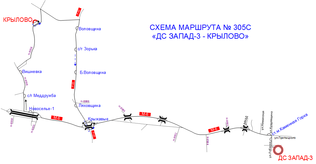 Схема маршрута №305С