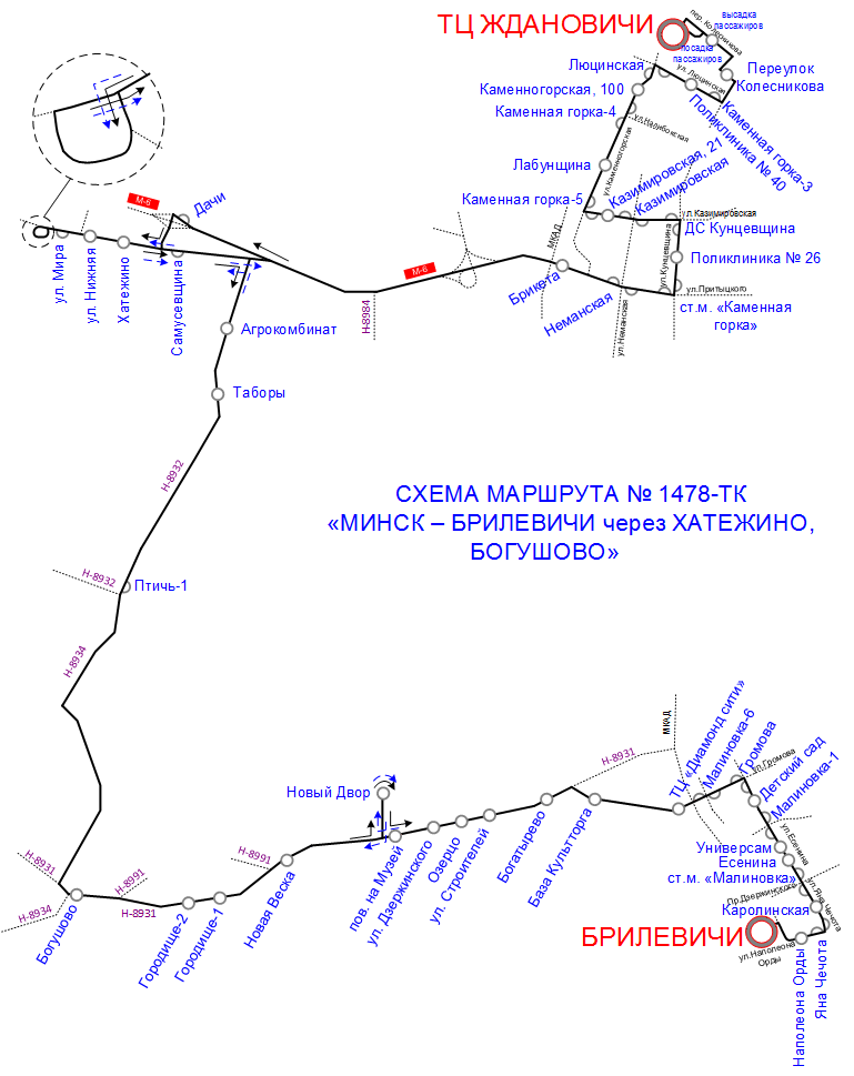 Схема маршрута 1478